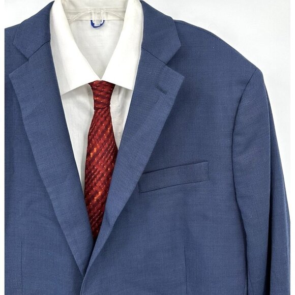 STAFFORD jacket blazer sport coat classic fit travel stretch wool blend blue 44R - Picture 1 of 11